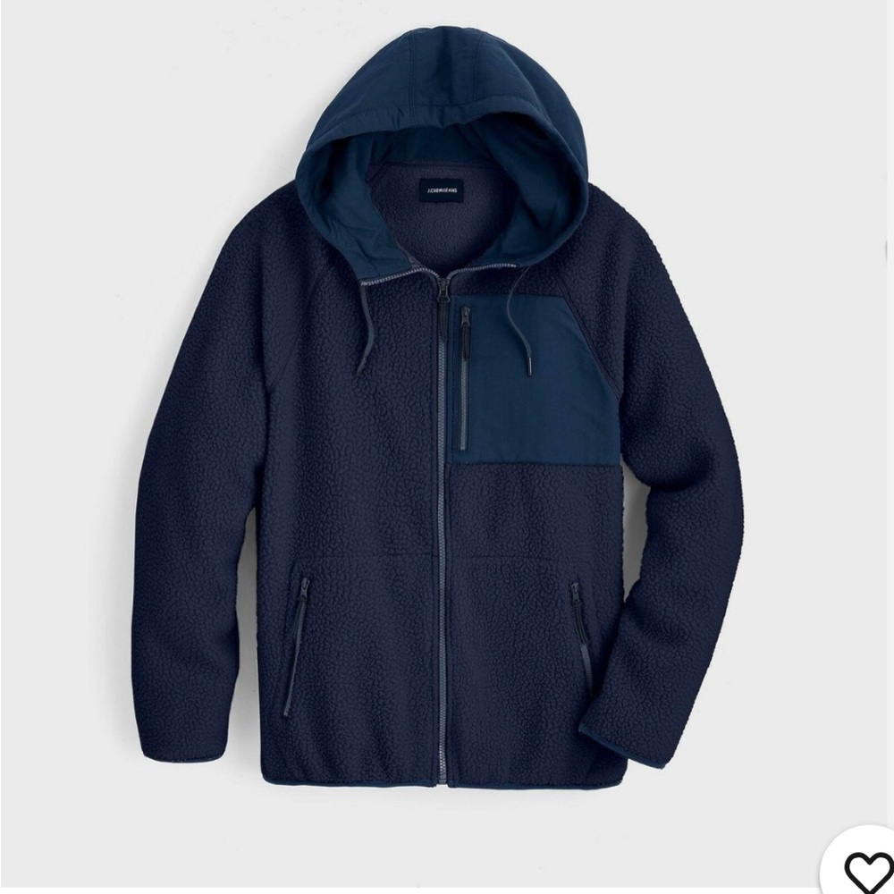 J. Crew Navy Hooded Sherpa Jacket